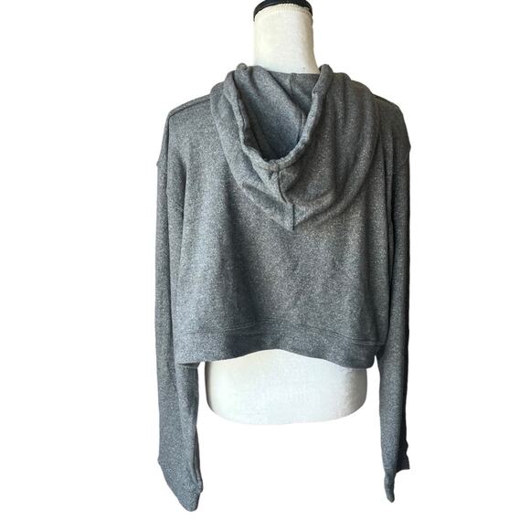 Blue Salt Cropped Lurex Hoodie Size 4 Cropped - Picture 2 of 4